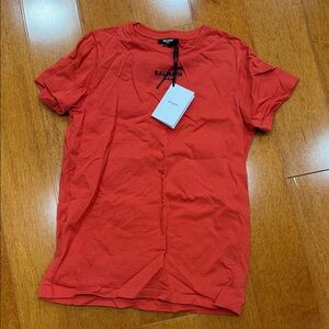 [Balmain] embroidered logo Tee
